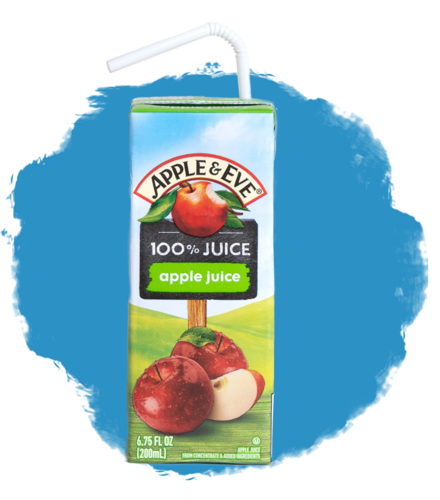 The front of an Apple Juice Box