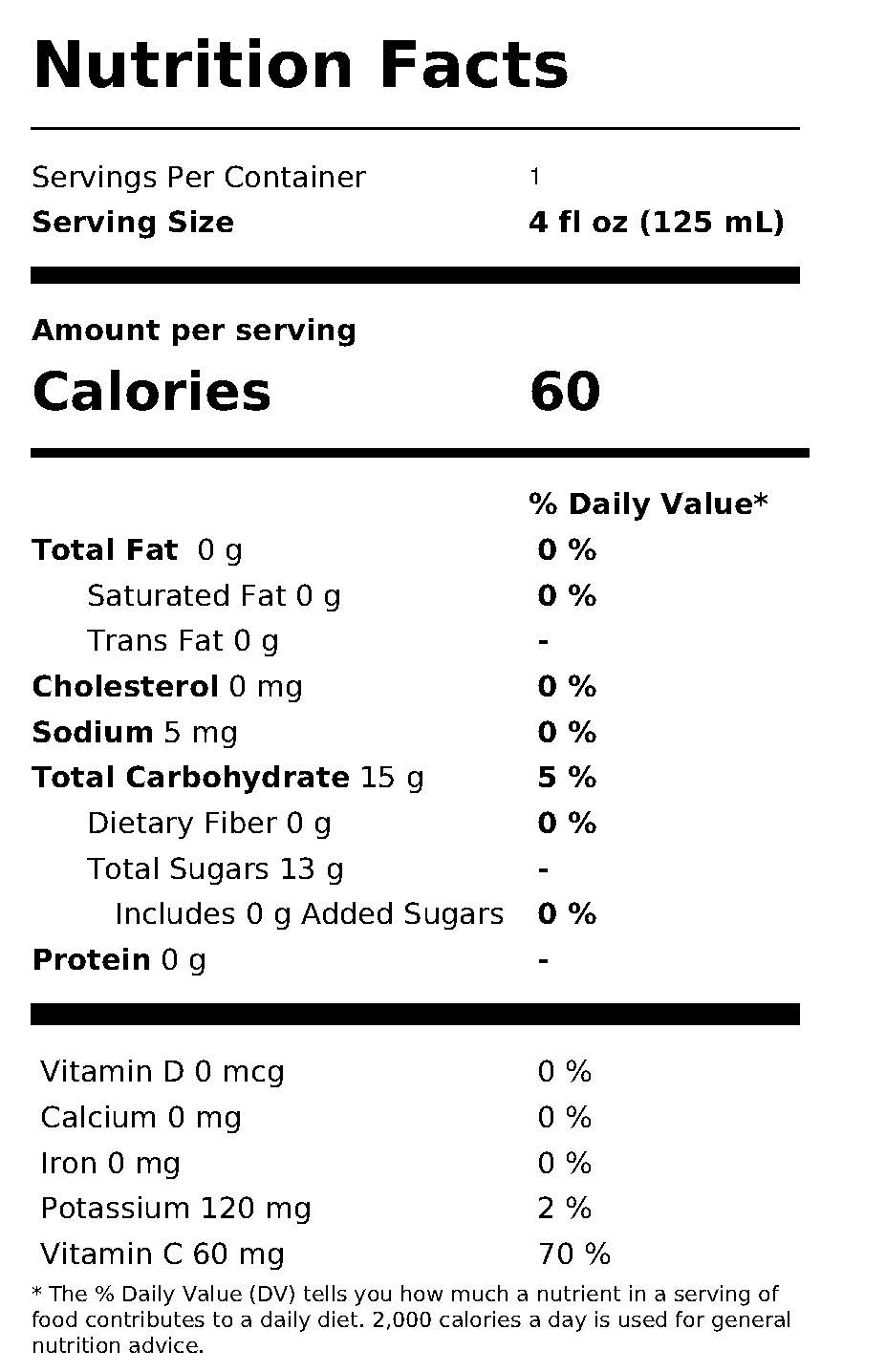 Sesame Street - Elmo’s Punch Nutrition Facts
