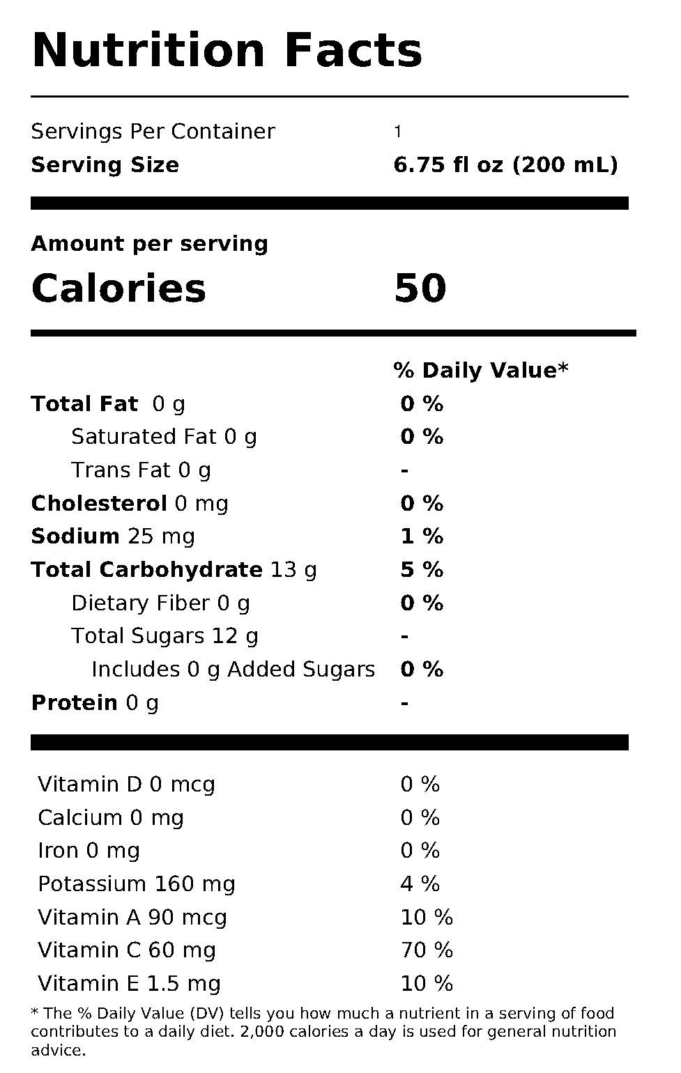 Fruitables - Berry Berry Nutrition Facts