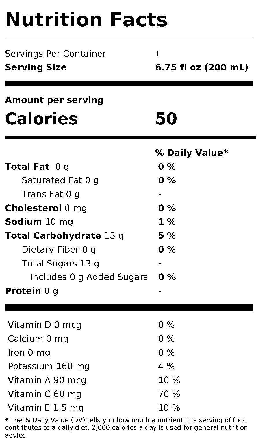 Fruitables - Strawberry Kiwi Nutrition Facts