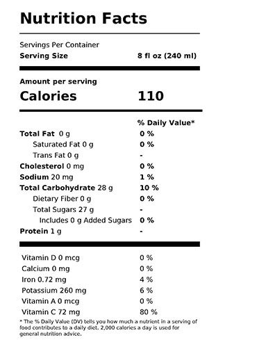100% Juice - Cranberry Blend Nutrition Facts