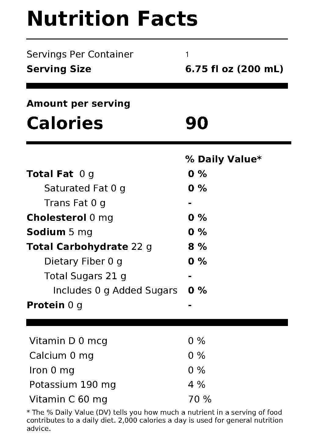 100% Juice - Very Berry Nutrition Facts